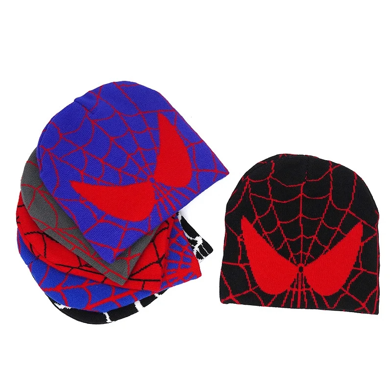 Stickad Spiderman Mössa